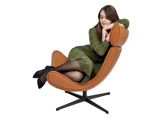 Кресло IMOLA оранжевый, натуральная кожа в Набережных Челнах