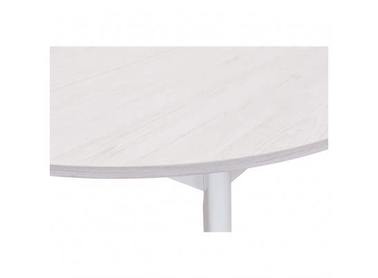 Стол Oslo круглый раскладной 110-140x110x76см, Сосна Рандерс структурное, белый в Набережных Челнах