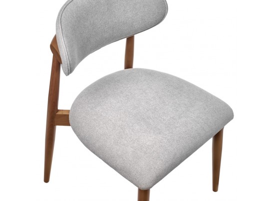 Стул Lucas 3 серый букле с ножками цвета орех в Набережных Челнах