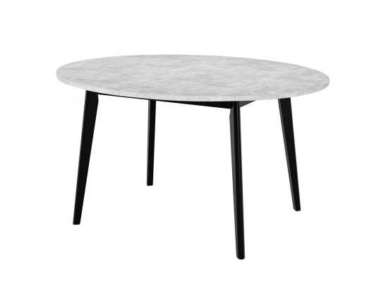 Стол Oslo круглый 110-140см, Бетон лайт, чёрный в Набережных Челнах