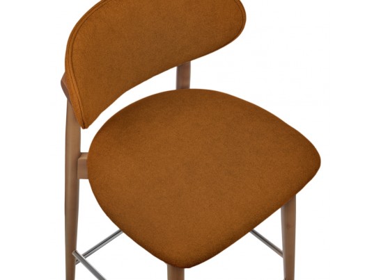 Стул полубарный Lucas 3 терракотовый букле с ножками цвета орех в Набережных Челнах