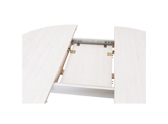 Стол Oslo круглый раскладной 110-140x110x76см, Сосна Рандерс структурное, белый в Набережных Челнах