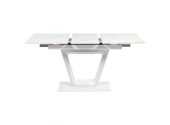 Стол Flame раскладной 116-155x80x76см, керамогранит белый мрамор, белый в Набережных Челнах
