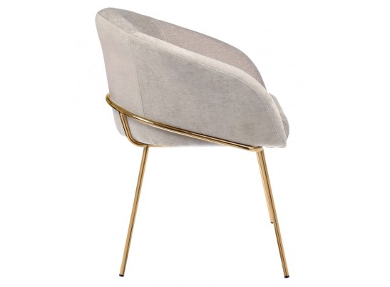 Стул-полукресло Martin миндальный шенилл с золотыми ножками в Набережных Челнах