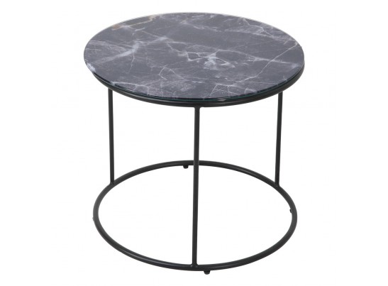 Набор кофейных столиков Tango чёрный мрамор с чёрными ножками, 2шт в Набережных Челнах