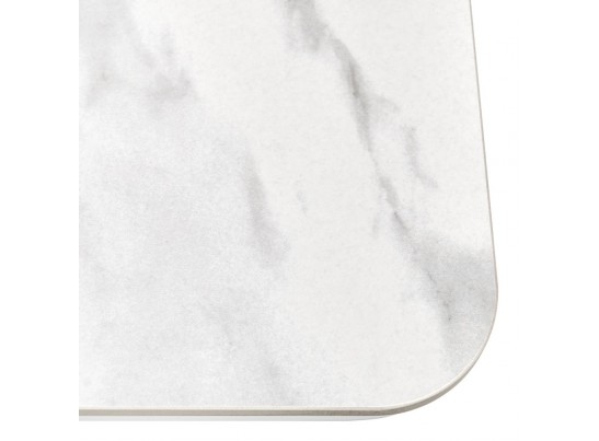 Стол Flame раскладной 116-155x80x76см, керамогранит белый мрамор, белый в Набережных Челнах