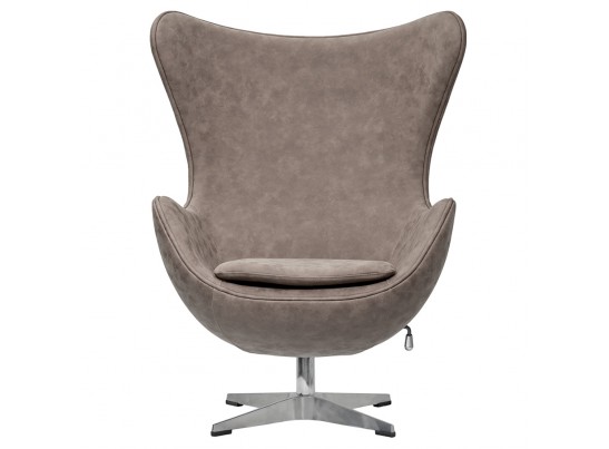 Кресло EGG CHAIR бледно-коричневый матовый с эффектом состаренная кожа в Набережных Челнах