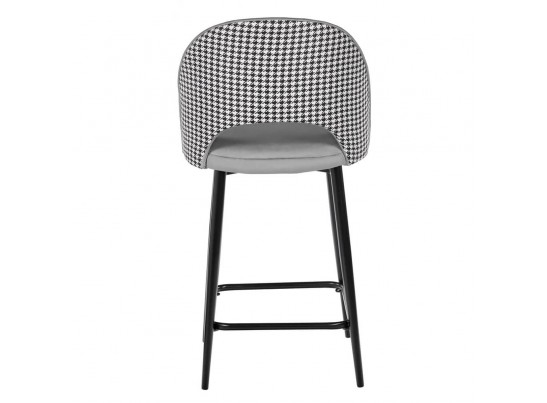 Стул полубарный Leo тёмно-серый с жаккардом, с поворотным механизмом в Набережных Челнах