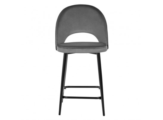 Стул полубарный Leo тёмно-серый с жаккардом, с поворотным механизмом в Набережных Челнах