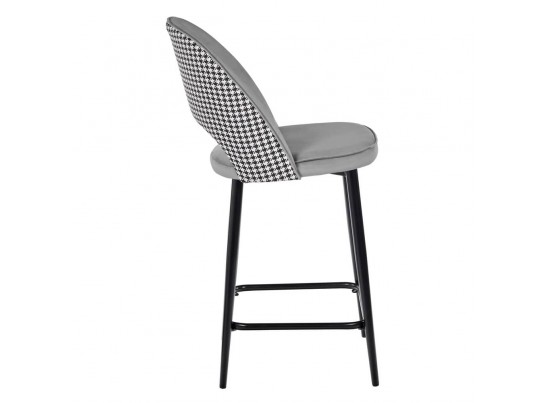 Стул полубарный Leo тёмно-серый с жаккардом, с поворотным механизмом в Набережных Челнах