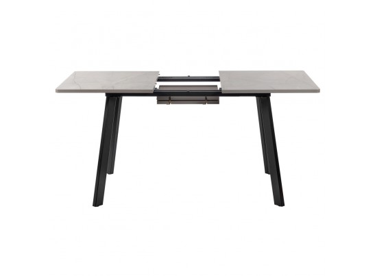 Стол Dublin раскладной 120-160х80х75 серый мрамор с чёрными ножками в Набережных Челнах