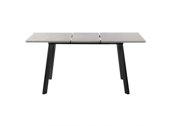 Стол Dublin раскладной 120-160х80х75 серый мрамор с чёрными ножками в Набережных Челнах