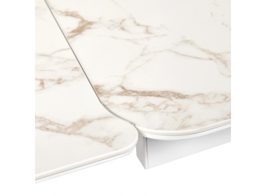 Стол Vito раскладной 120-184x80x75см, керамогранит белый мрамор, белый в Набережных Челнах