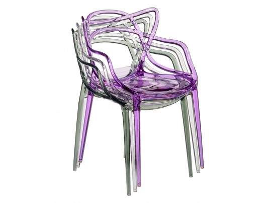 Комплект из 4-х стульев Masters прозрачный сиреневый в Набережных Челнах