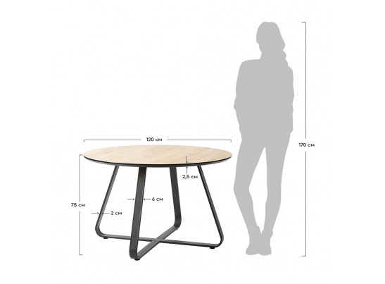 Стол Toronto дуб c чёрным, 120см в Набережных Челнах
