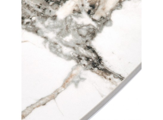 Стол Yoda диам.100см, керамогранит белый мрамор в Набережных Челнах