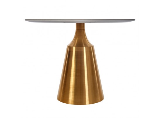 Стол Yoda диам.100см, керамогранит белый мрамор в Набережных Челнах