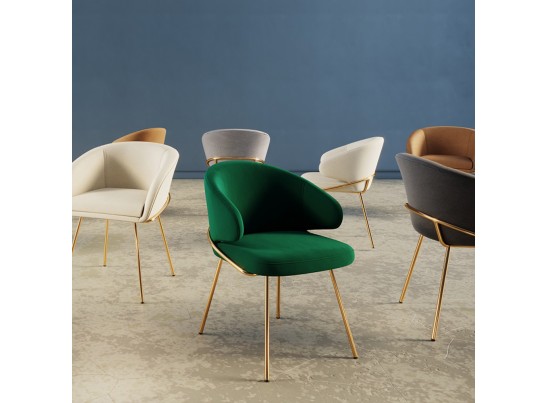 Стул-полукресло Emil графит с золотыми ножками в Набережных Челнах