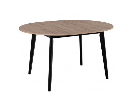 Стол Oslo круглый 110-140см, Дуб Навара, чёрный в Набережных Челнах