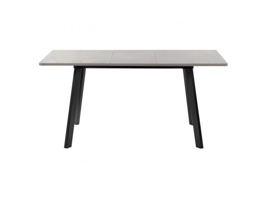 Стол Dublin раскладной 120-160х80х75 серый мрамор с чёрными ножками в Набережных Челнах