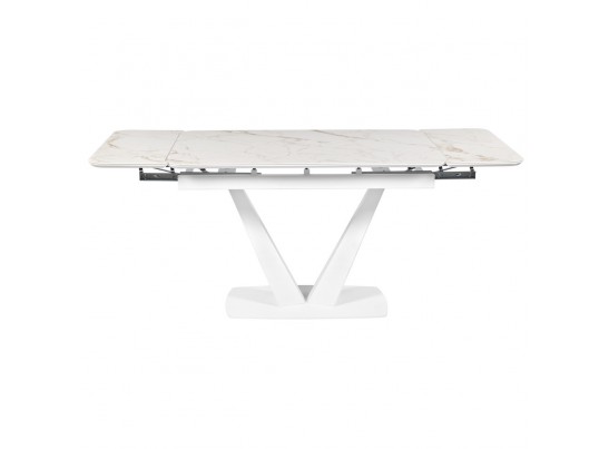 Стол Vito раскладной 120-184x80x75см, керамогранит белый мрамор, белый в Набережных Челнах