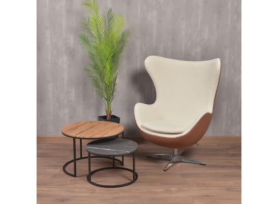 Кресло EGG STYLE CHAIR коричневый, экокожа в Набережных Челнах