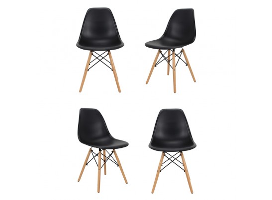 Комплект из 4-х стульев Eames чёрный в Набережных Челнах