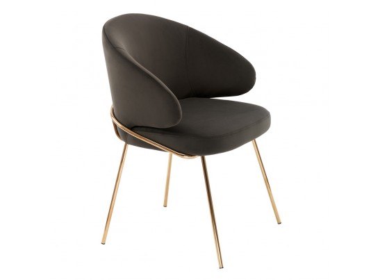 Стул-полукресло Emil графит с золотыми ножками в Набережных Челнах