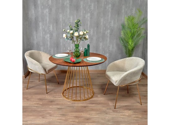 Стул-полукресло Martin миндальный шенилл с золотыми ножками в Набережных Челнах