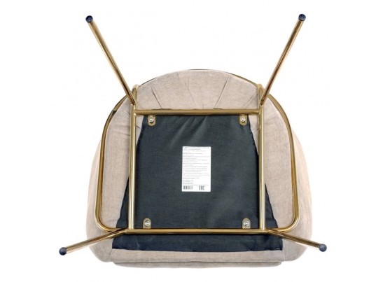 Стул-полукресло Martin миндальный шенилл с золотыми ножками в Набережных Челнах