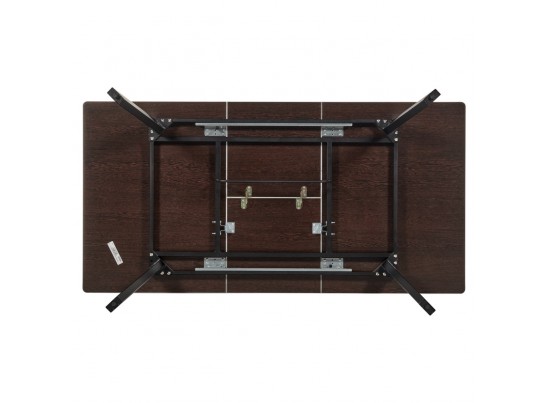 Стол Dublin раскладной 120-160х80х75 серый мрамор с чёрными ножками в Набережных Челнах