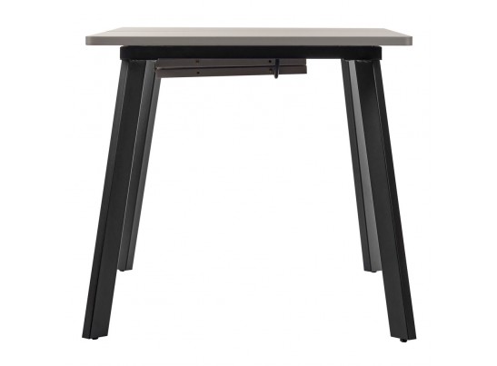 Стол Dublin раскладной 120-160х80х75 серый мрамор с чёрными ножками в Набережных Челнах