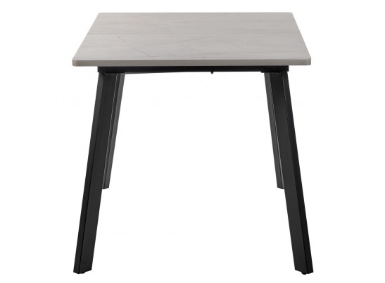 Стол Dublin раскладной 120-160х80х75 серый мрамор с чёрными ножками в Набережных Челнах