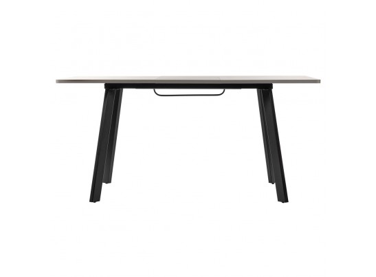 Стол Dublin раскладной 120-160х80х75 серый мрамор с чёрными ножками в Набережных Челнах