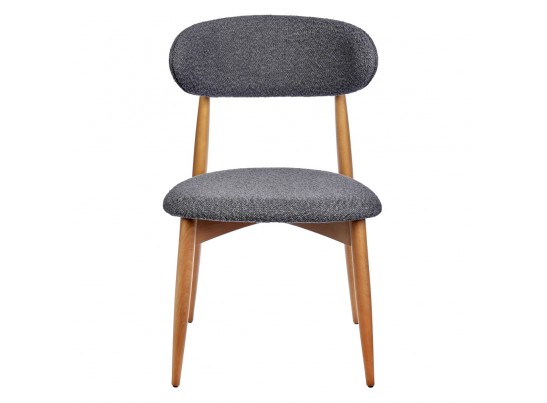 Стул Lucas тёмно-серый букле с ножками цвета орех в Набережных Челнах