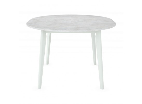 Стол Oslo круглый раскладной 110-140x110x75см, Бетон лайт, белый в Набережных Челнах