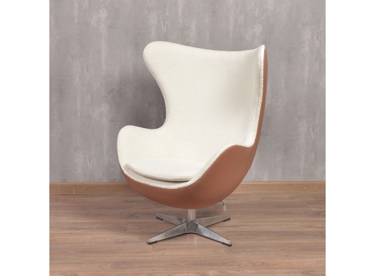 Кресло EGG STYLE CHAIR коричневый, экокожа в Набережных Челнах