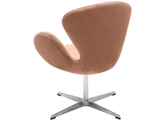 Кресло SWAN CHAIR пыльно-розовый, искусственная замша в Набережных Челнах