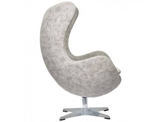 Кресло EGG CHAIR светло-серый матовый с эффектом состаренная кожа в Набережных Челнах