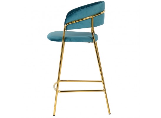 Стул полубарный Turin бирюзовый с золотыми ножками в Набережных Челнах