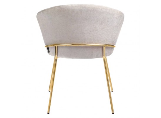 Стул-полукресло Martin миндальный шенилл с золотыми ножками в Набережных Челнах
