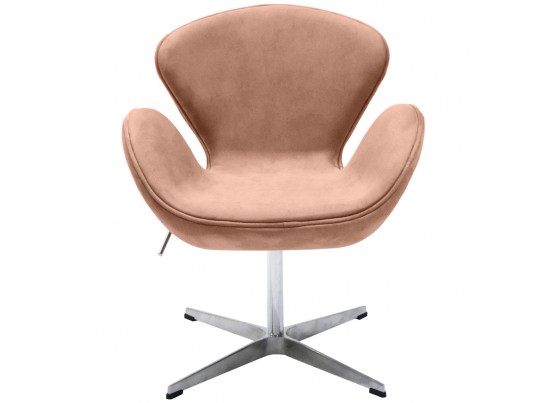 Кресло SWAN CHAIR пыльно-розовый, искусственная замша в Набережных Челнах