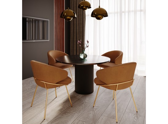 Стул-полукресло Emil графит с золотыми ножками в Набережных Челнах