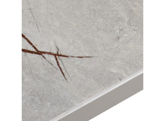 Стол Dublin раскладной 120-160х80х75 серый мрамор с чёрными ножками в Набережных Челнах