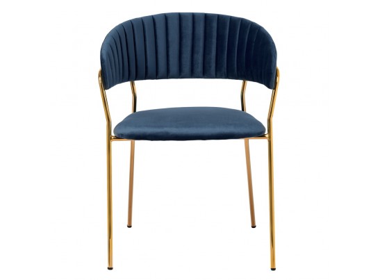 Комплект из 4-х стульев Turin синий с золотыми ножками в Набережных Челнах