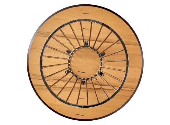 Стол Liverpool диам.110см, шпон орех лучевой набор, с хромированными ножками в Набережных Челнах