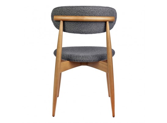 Стул Lucas тёмно-серый букле с ножками цвета орех в Набережных Челнах