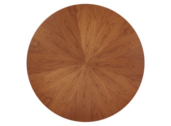 Стол Liverpool диам.110см, шпон орех лучевой набор, с хромированными ножками в Набережных Челнах