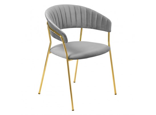 Комплект из 4-х стульев Turin серый с золотыми ножками в Набережных Челнах
