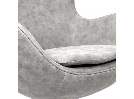 Кресло EGG CHAIR светло-серый матовый с эффектом состаренная кожа в Набережных Челнах